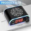 ATOMUS Tattoo Power Supply with Tattoo Pedal Colorful Light Power Cable for Tattoo Machine Pen Liner and Shader (Black) view 2
