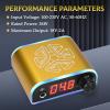 ATOMUS Tattoo Power Supply with Wireless Tattoo Pedal Colorful Light Power Cable for Tattoo Machine Pen Liner and Shader (Gold) view 3