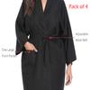 PERFEHAIR Salon Client Gown Robes Cape, Pack of 4, Hairdressing Gown Smock for Hair Stylist to Hair Cutting, Hair Coloring-Black view 4