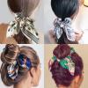 Bow Hair Bands,Chiffon Hair Scrunchies Solid Color Hair Tie with Bow scrunchie Elastic Headband Hair Ties Ponytail Holder For Women Girls (4PCS) view 4