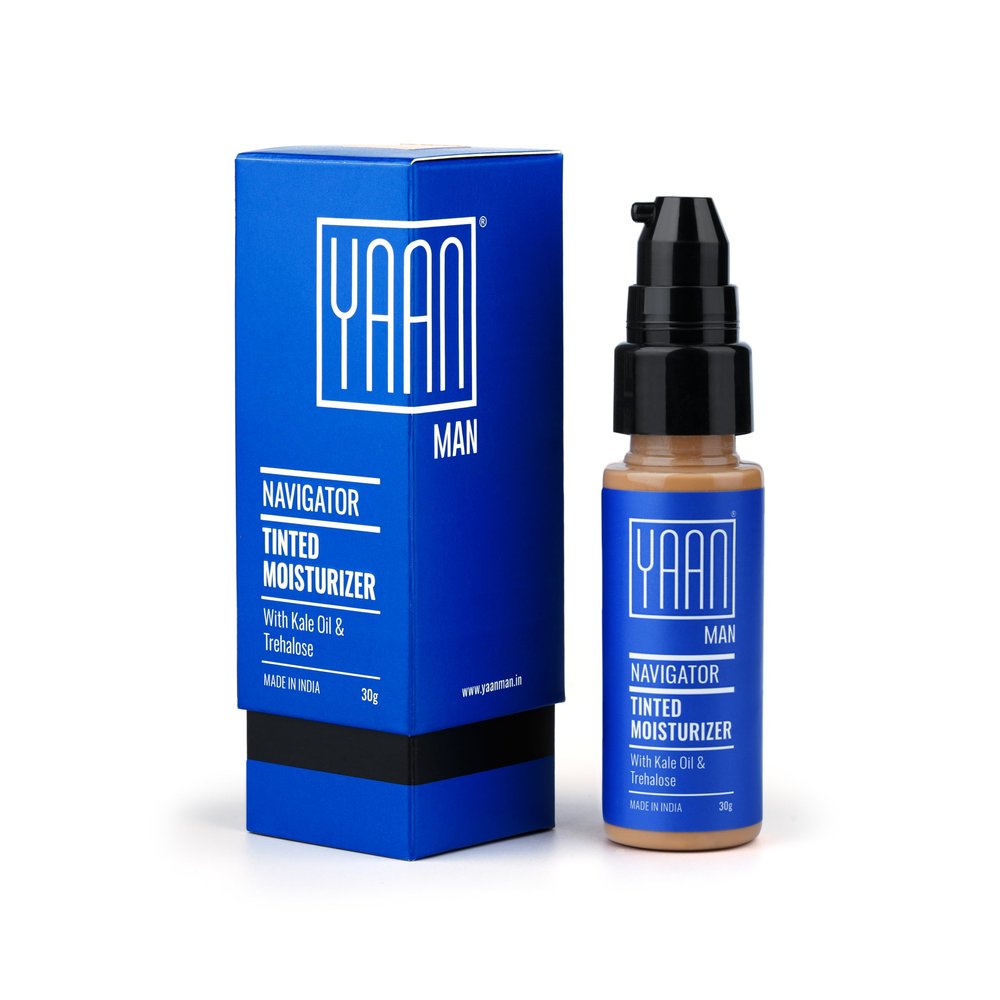 YAAN MAN Tinted Face Moisturizer for Men | With Goodness of Kale Oil & Trehalose | Moisturisers + Foundation | Healthy and Balanced Skin | For All Skin Type (Light) 1 Oz