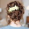Cinaci 4 Pack Artificial Flower Plastic Hair Side Combs Slides Clips Rose Floral Wedding Bridal Headpieces Hairpins Barrettes Bun Chignon Hair Accessories for Women Flower Girls Brides Bridesmaids view 2
