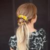 Cinaci 4 Pack Artificial Flower Plastic Hair Side Combs Slides Clips Rose Floral Wedding Bridal Headpieces Hairpins Barrettes Bun Chignon Hair Accessories for Women Flower Girls Brides Bridesmaids view 3