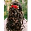 Cinaci 4 Pack Artificial Flower Plastic Hair Side Combs Slides Clips Rose Floral Wedding Bridal Headpieces Hairpins Barrettes Bun Chignon Hair Accessories for Women Flower Girls Brides Bridesmaids view 4