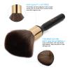 Neck Hair Duster Brush Professional Barber Brush Salon Home Barbershop Ultra Soft Gentle Fiber with Wooden Handle Large Hair Cutting Neck Duster Brush(Black) view 2