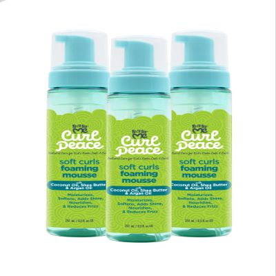 Just For Me Curl Peace Soft Curls Foaming Mousse, 8.5 oz (3 Pack)