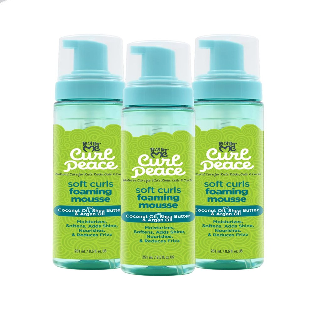 Just For Me Curl Peace Soft Curls Foaming Mousse, 8.5 oz (3 Pack)