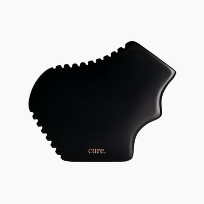 cure. Bian Stone Gua Sha Tool for Body 100% Natural Black Massage Stone for Lymphatic Drainage, Cellulite, and Muscle Relief
