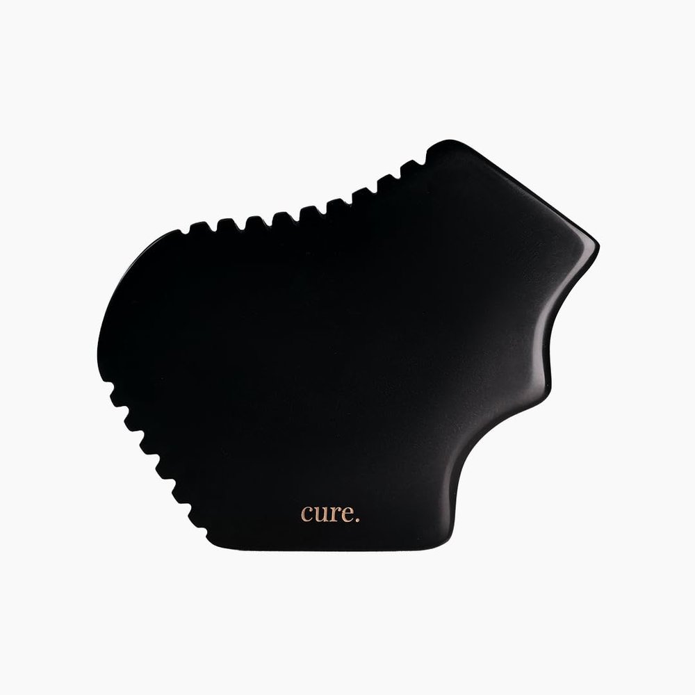 cure. Bian Stone Gua Sha Tool for Body 100% Natural Black Massage Stone for Lymphatic Drainage, Cellulite, and Muscle Relief