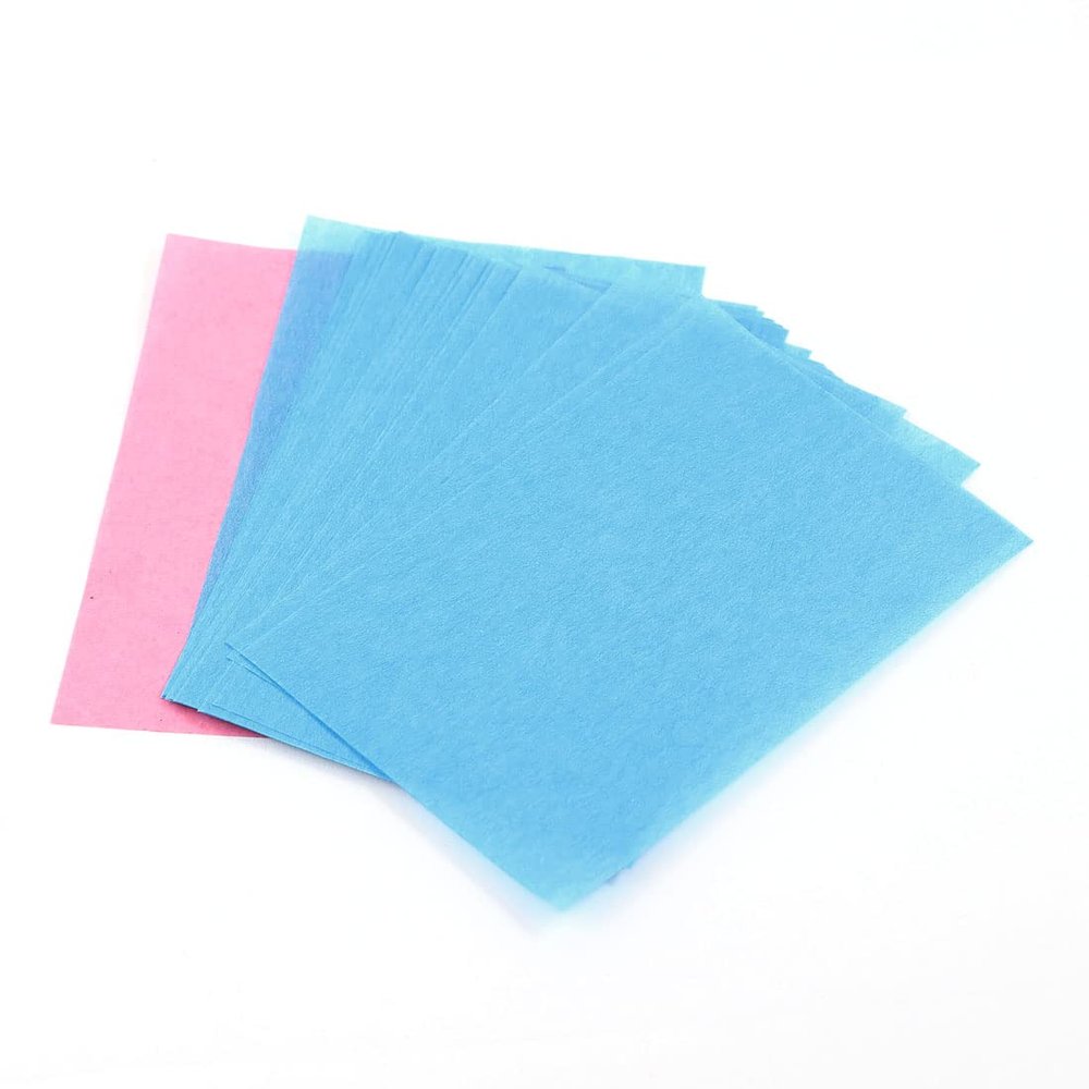 Ruilogod Lady Cosmetic Blue Facial Oil Blotting Paper Sheets 40Pcs w Beige Bag (id: 634 c28 b6e 66d 139