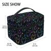 Goth Makeup Bag, Colorful Neon Cat Heads Makeup Organizer Bags Toiletry Bag Box Travel Cosmetic Bag Make Up Train Case for Women Teen Girl Ladies view 2