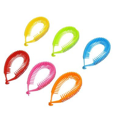 Ruilogod 6 Pcs Multicolor Plastic Rhinestone Decor Banana Barrette for Ladies(id:25 a27 13 daa 884