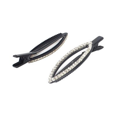Ruilogod Metal Woman Leaf Design Rhinestone Barrette Hairclip Clamp Hair Clip 2pcs (id: de5 f33 cea fef 035
