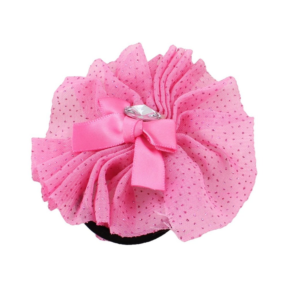 Ruilogod Ladies Pink Flower Elastic Rubber Hair Band Ponytail Holder (id: ede f1d 1f1 af8 a66