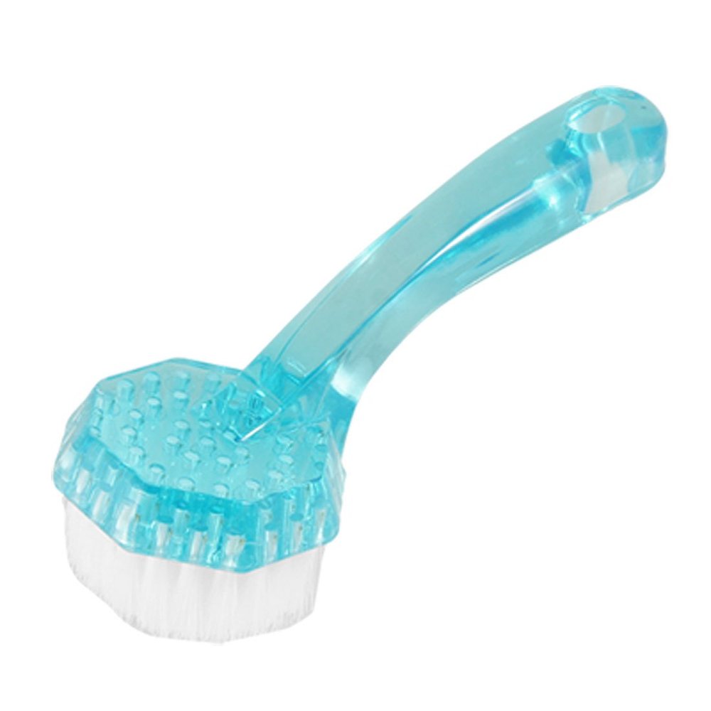 Ruilogod Lady Clear Blue Plastic Handle White Soft Brush Facial Cleaning Tool (id: d48 ff4 de6 fd0 72a