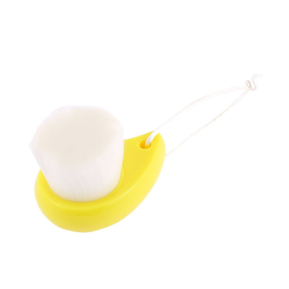 Ruilogod Soft Fiber Comma Shaped Face Skin Pore Deep Cleaning Wash Brush Yellow (id: fed 0d6 17a 867 0a6