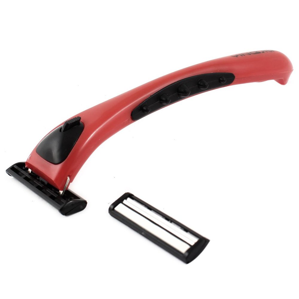Ruilogod Men Travel Black Red Shaver Manual Razor w 2 Double Layer Blades (id: b7c 07a b5c 434 260