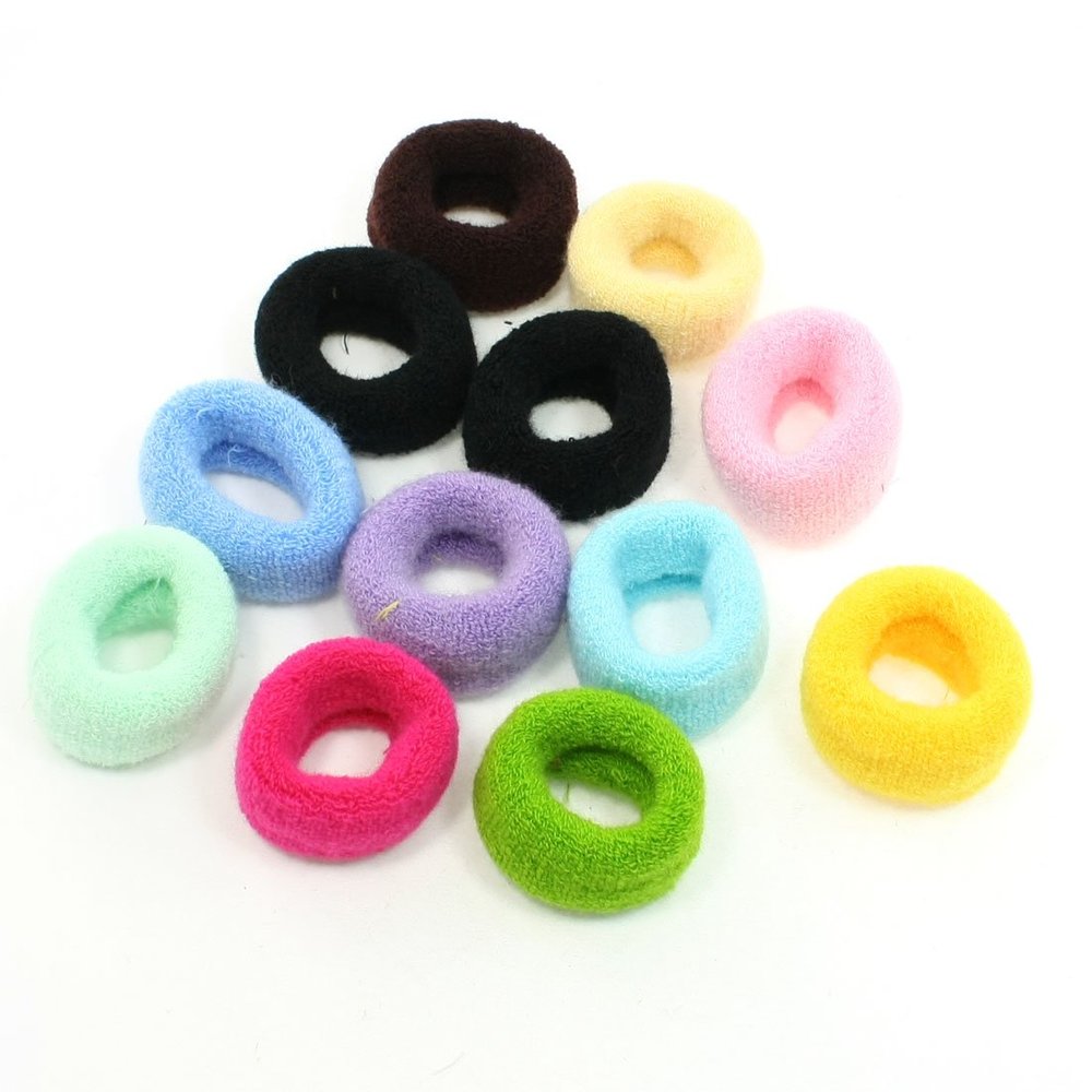 Ruilogod Ladies Elastic Terry Fabric Hair Band Tail Holder 3.5cm Wide 12 Pcs Multicolor (id: ca1 c0d 727 82a 188