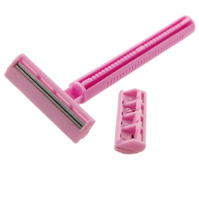 Ruilogod 2 Pcs Beauty Tool T Shape Pink Plastic Body Hair Trimmer w Spare Razor (id: c97 905 aad 3c6 b78