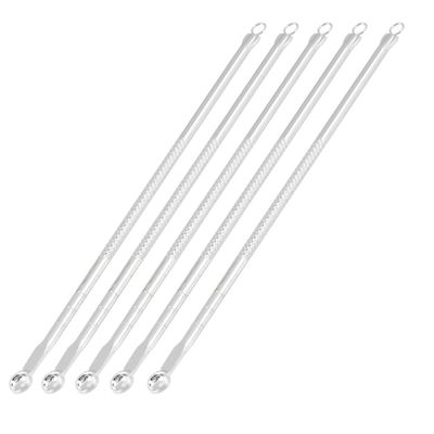 Ruilogod 5 Pcs 12.5cm Length Acne Pimple Blackhead Remover Tool Silver Tone(id:89 432 85 f26 980