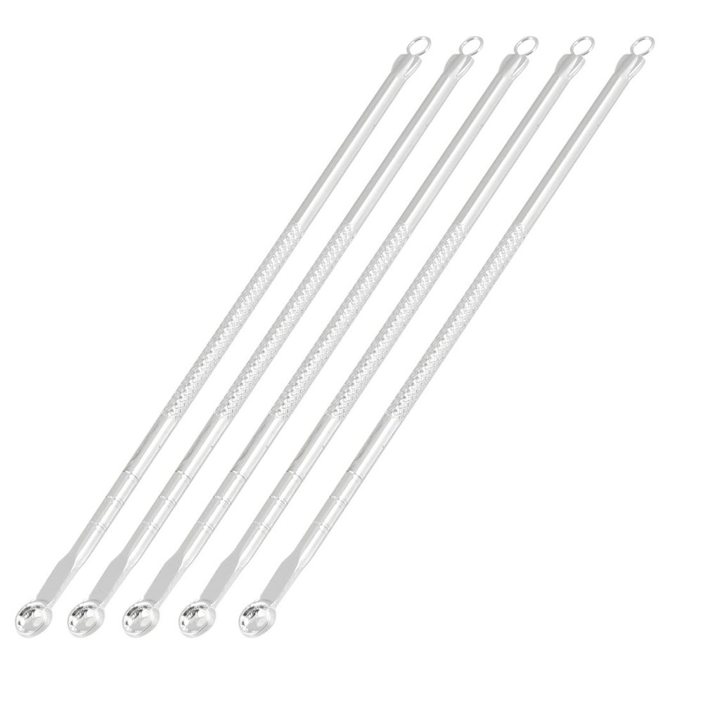 Ruilogod 5 Pcs 12.5cm Length Acne Pimple Blackhead Remover Tool Silver Tone(id:89 432 85 f26 980