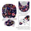 Adjustable Scrub Bouffant Caps, 2 Packs Skeleton Flower Working Hat Hair Cover with Ponytail Pouch, Soft Surgical Nurse Cap view 4