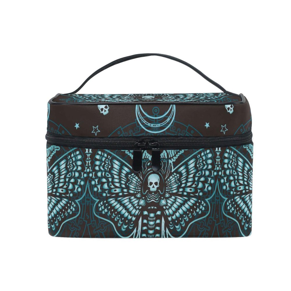 Makeup Bags, Butterfly Skull Mysticism Makeup Organizer Bag Makeup Case Cosmetic Toiletry Bag for Girl Women Ladies