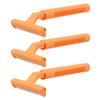 Ruilogod 3 Pcs Metal Blade Textured Orange Handle Body Hair Razor Shaver for Woman (id: e1a 82c 7ab 566 130 view 1