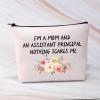 BDPWSS Assistant Principal Cosmetic Bag School Principal Appreciation Gift I'm a Mom And An Assistant Principal Nothing Scares Me Travel Pouch (Mom assis principal) view 4