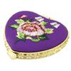 Ruilogod Heart Shape Embroidered Flower Mini Pocket Makeup Mirror Purple (id: 45b 1f7 770 40e 882 view 1