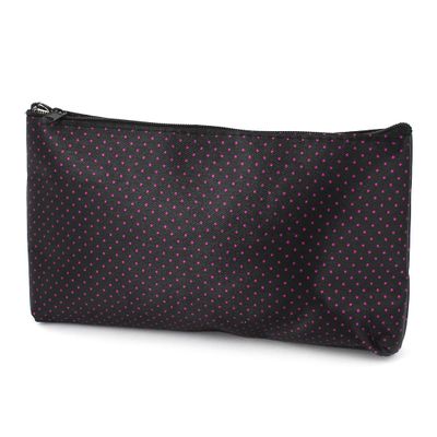Ruilogod Lady Dots Pattern Makeup Cosmetic Bag Organizer w Mirror Brown Red (id: 550 876 4d5 dc8 513