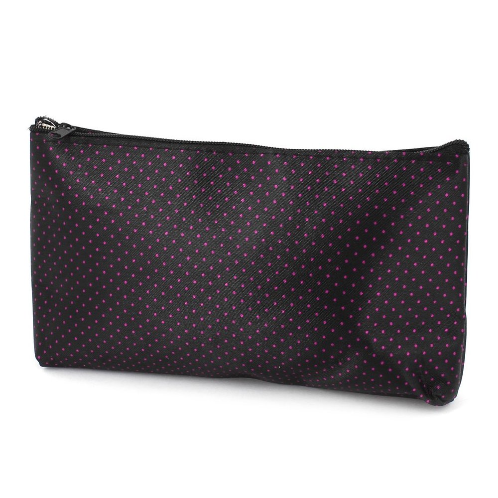 Ruilogod Lady Dots Pattern Makeup Cosmetic Bag Organizer w Mirror Brown Red (id: 550 876 4d5 dc8 513