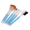 Ruilogod Stripe Pattern Cosmetic Powder Eyeshadow Brow Brush Comb 5 in 1 Blue (id: 2ce 8a4 6ea cfe f45 view 2