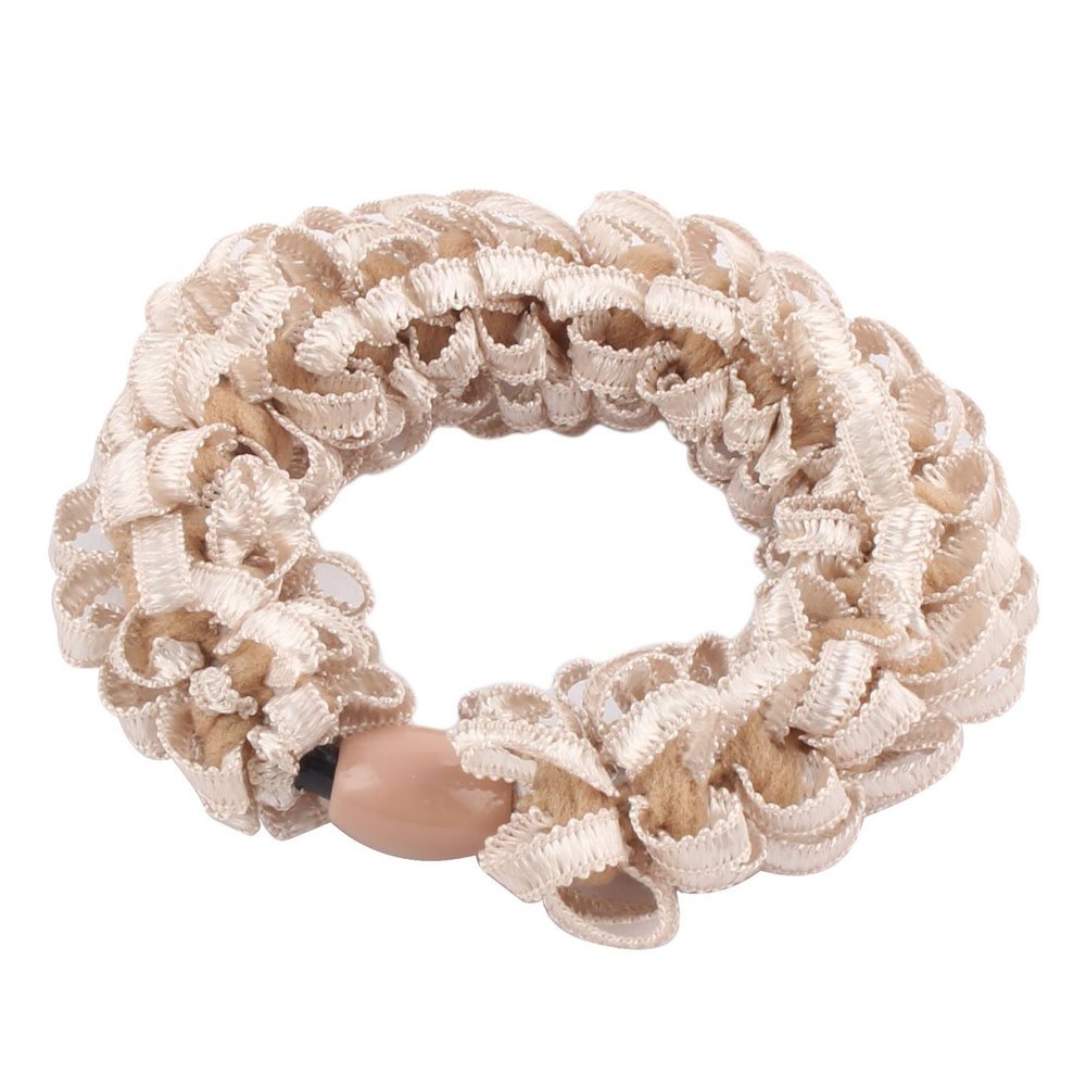 Ruilogod Rubber Rope Polyester Women Headband Hairdress Band Hair Tie Ponytail Holder Beige (id: def 30e b98 df2 7c6