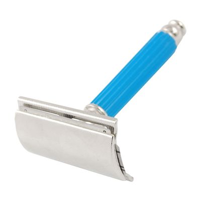 Ruilogod Man Double Edge Blade Blue Good performance Handle Razor w Case (id: 15c 33a 89f 104 bb2