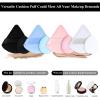 8 Pieces Powder Puff Soft Velour Puff Triangle Makeup Puff Water Drop Finger Puff Beauty Makeup Sponge Makeup Powder Pad Makeup Tool for Loose Powder Foundation Concealer, Black, Blue, White, Pink view 2
