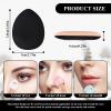 8 Pieces Powder Puff Soft Velour Puff Triangle Makeup Puff Water Drop Finger Puff Beauty Makeup Sponge Makeup Powder Pad Makeup Tool for Loose Powder Foundation Concealer, Black, Blue, White, Pink view 4