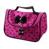 Ruilogod Black Hearts Pattern Fuchsia Nylon Cosmetic Handbag Bag Holder (id: 0f1 205 929 dd8 196 view 1