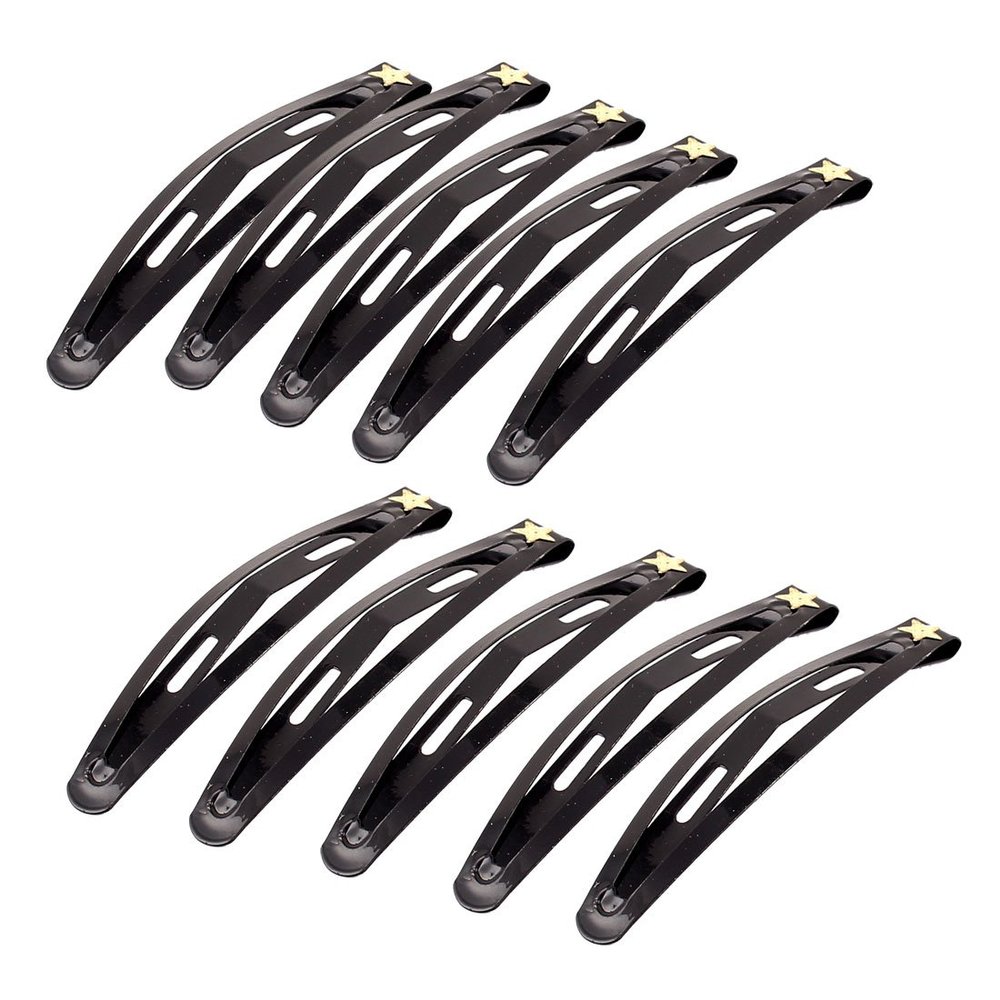 Ruilogod Metal Star Decor Hairclip Hair Styling Clip Barrette 5 Pairs Black (id: 8a5 b59 46d c0d fb8