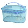 Ruilogod Lady Hollow Out Design Travel Dual Zippered Plastic Cosmetic Bag Light Blue (id: ded e79 647 57e a54 view 1