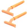 Ruilogod 2 Pcs Woman T Shaped Orange Plastic Body Hair Trimmer Razor (id: 4ba 10a 979 d6f fd9 view 1
