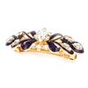 Ruilogod Lady Rhinestone Decor Flower Design French Barrette Gold Tone Purple (id: d0e c6a 57c b3d 66e view 1