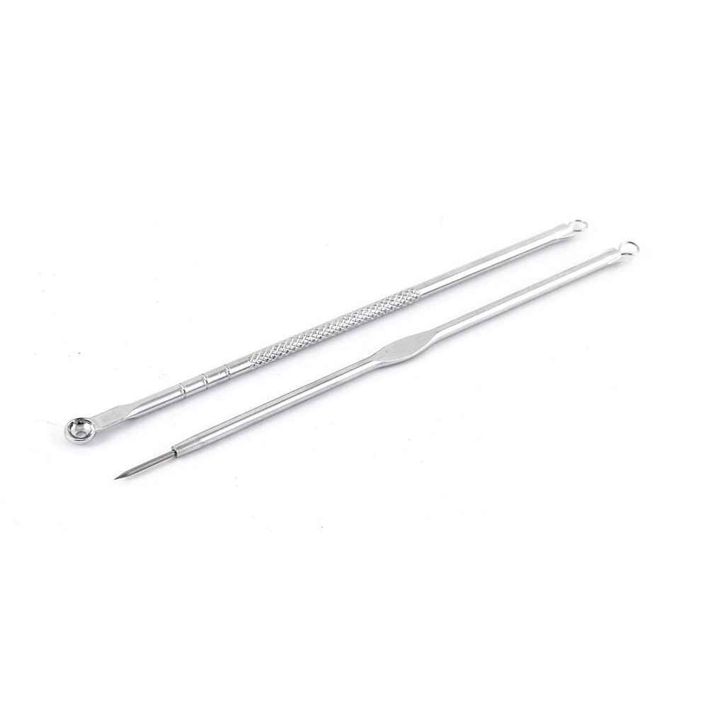 Ruilogod Stainless Steel 4.8 Inch Top Ring Acne Remover pin Set 2 in 1 Silver Tone (id: 958 a43 4e1 c68 671