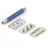 Ruilogod Men Handheld Double Edge Blade Safety Mustache Beard Shaving Razor Blue (id: 0aa 73d 386 38c ad9 view 3