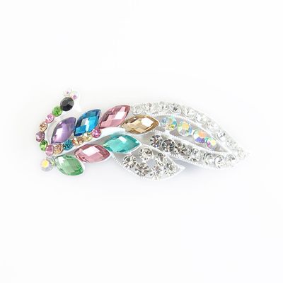 Ruilogod Women Rhinestone Faceted Crystal Decoration White French Clip Hair Barrette (id: 7d3 bdb 7bd 4ef a95