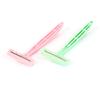 Ruilogod Plastic Antislip Handle T Shape Body Hair Razor Shaver 2PCS Pink Green (id: 89d 264 bcc d03 a3b view 2