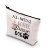 BDPWSS Dog Mom Makeup Bag - Coffee and Dog Lover Gift - Funny Cosmetic Bag for Women, Friend Birthday Present view 1