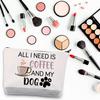 BDPWSS Dog Mom Makeup Bag - Coffee and Dog Lover Gift - Funny Cosmetic Bag for Women, Friend Birthday Present view 3