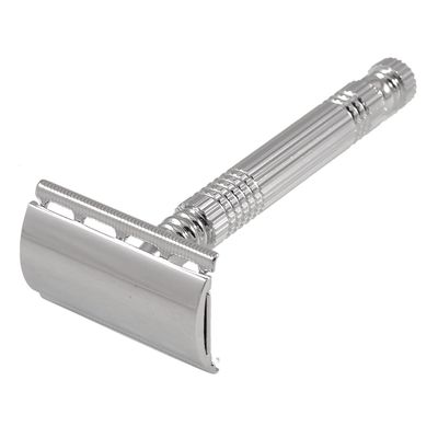 Ruilogod Silver Tone Alloy Handle Double Edge Blade Razor Shaver (id: a1e 4e5 990 a66 383