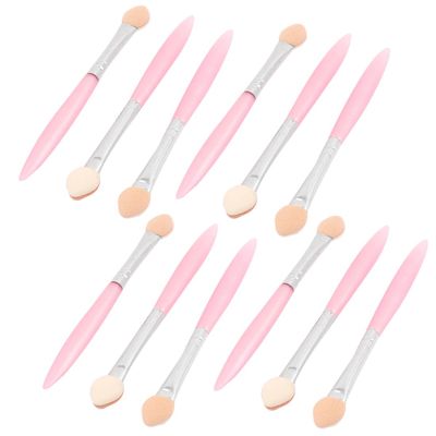 Ruilogod Plastic Women Eyeshadow Applicator Sponge Brush Cosmetic Makeup Tool 12 Pcs Pink (id: f6e c9a 2d9 471 330